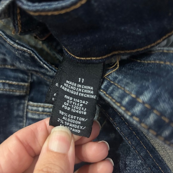 Dollhouse Distressed Denim Overalls Ripped Skinny Leg Slit Hem Size 11‎ - Picture 5 of 12